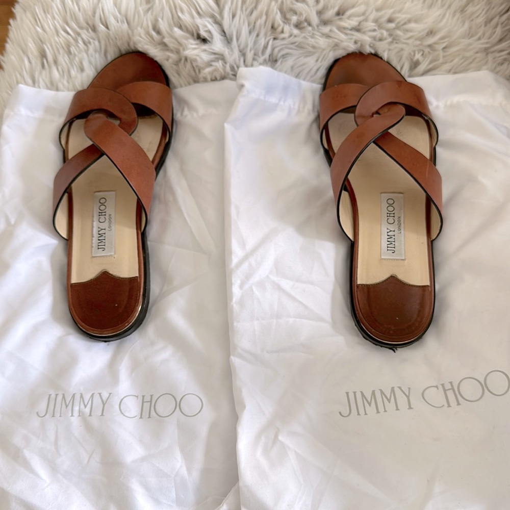 Saddle Brown Jimmy Choo Sandals-Size 38